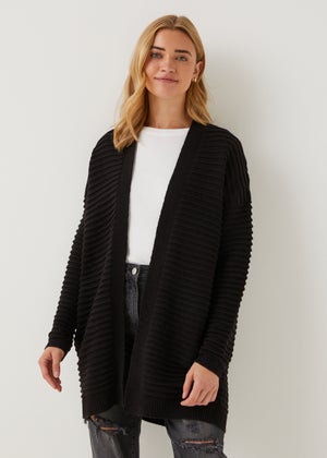Black Ripple Stitch Cardigan Matalan