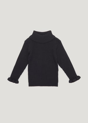 Girls Black Roll Neck Jumper 9mths 6yrs Matalan