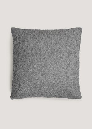 Grey Boucle Cushion 43cm x 43cm Matalan