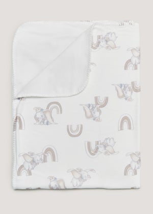 Cream Disney Dumbo Fleece Baby Blanket 100cm x 75cm Matalan