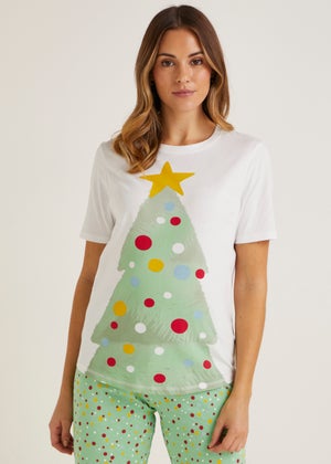 Green Christmas Tree Pyjama Set Matalan