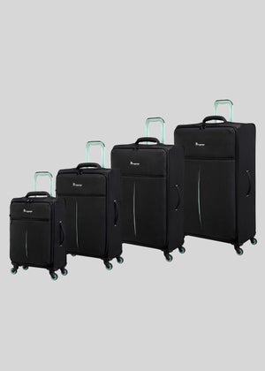 IT Luggage Black Soft Shell Suitcase Matalan