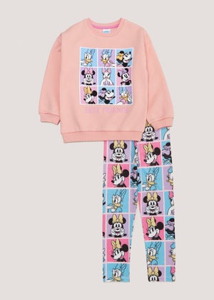 Kids Pink Disney Minnie Mouse Sweatshirt & Flared Leggings Set (9mths-7yrs)  - Matalan