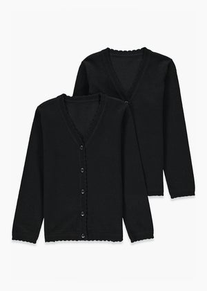 Girls 2 Pack Black School Cardigans 3 13yrs Matalan