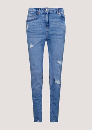 Royal blue ripped jeans clearance