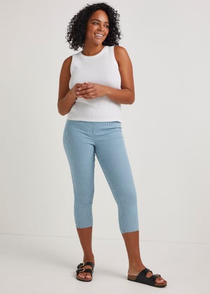 Rosie Blue Stripe Cropped Pull On Jeggings Matalan