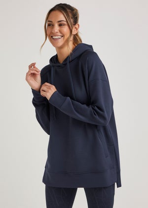 Navy longline hoodie shop