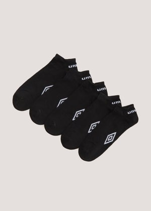 Umbro 5 Pack Black Trainer Socks Matalan