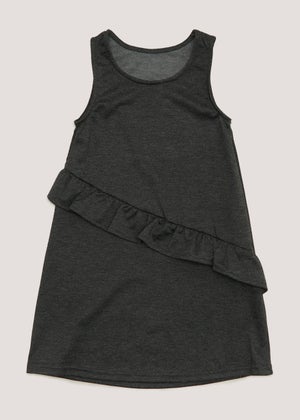 Girls Grey Ruffle School Pinafore 3 13yrs Matalan
