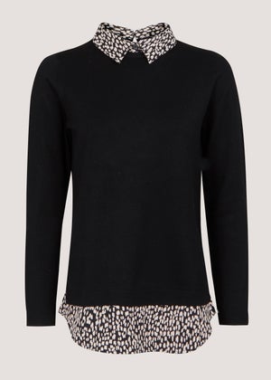 Black 2 in 1 Shirt Jumper Matalan
