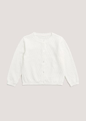 Girls White Fine Knit Cardigan 9mths 6yrs Matalan