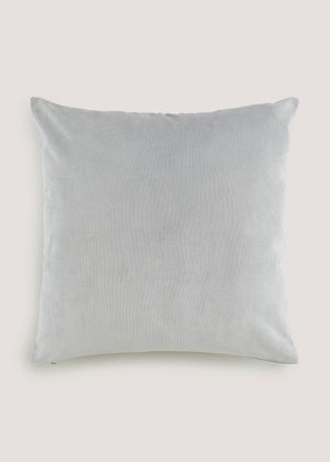 Grey Large Soft Velour Cushion 55cm x 55cm Matalan