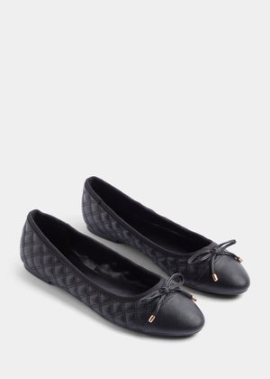 Black Quilted Ballet Shoes Matalan