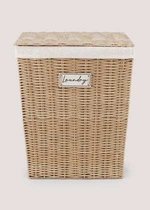 Plastic Wicker Laundry Basket - Matalan