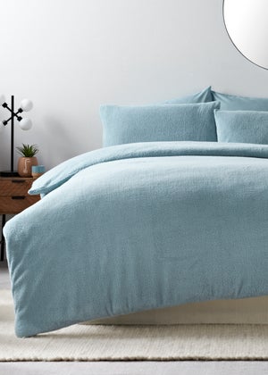 Blue Teddy Fleece Duvet Cover Matalan