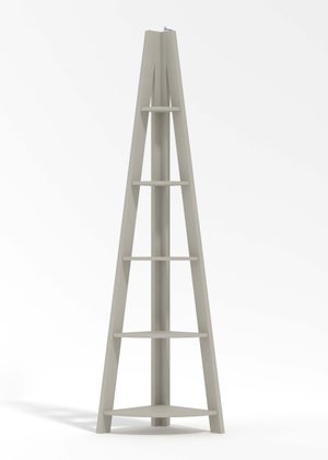Grey corner ladder store unit