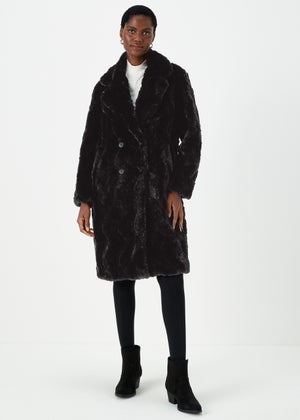 Matalan black fur top coat