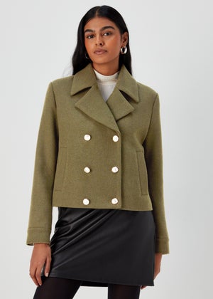 Khaki hot sale military coat