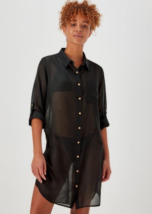 Black beach shirt dress shop