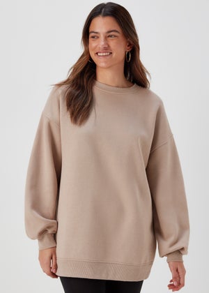 Beige Longline Sweatshirt Matalan