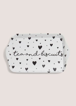 White Heart Tea Tray