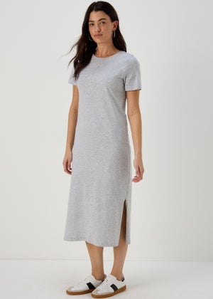 Long grey t shirt dress cheap