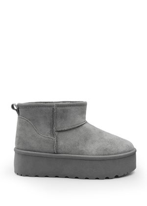 Where s That From Grey Suede Erica Slip On Ankle Boots Matalan