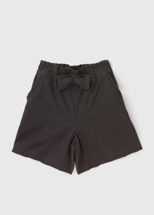 Girls Grey Bow School Shorts 3 13yrs Matalan