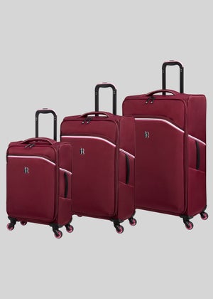 IT Luggage Soft Red Suitcase Matalan