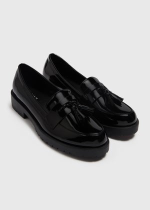 Black Patent Chunky Loafers Matalan