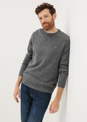 Lincoln Grey Lambswool Crew Neck Jumper Matalan