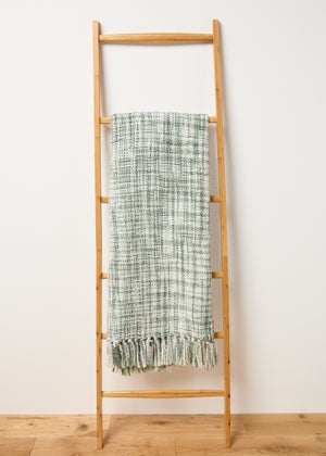 Green Mottle Throw Matalan