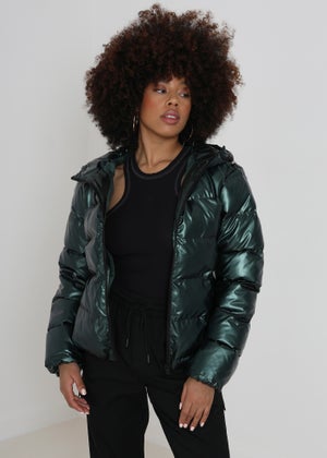 Brave soul thunder padded jacket in clearance pearlescent effect