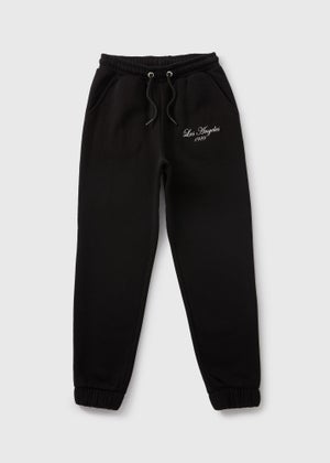 Black Los Angeles Jogging Bottoms 7 15yrs Matalan