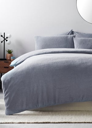 Blue Teddy Fleece Duvet Set Matalan