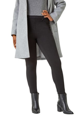 Roman Petite Black Denim Jersey Jeggings Matalan