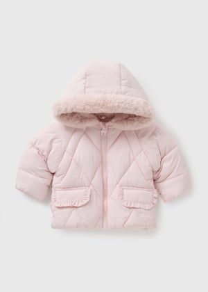 borg coat pretty little thing pink coat