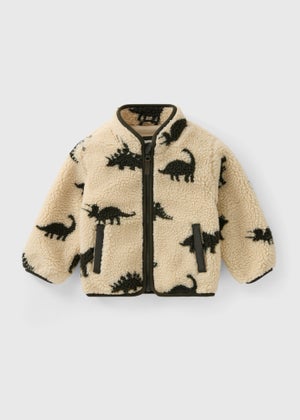 Boys Cream Dinosaur Borg Jacket (1-7yrs)