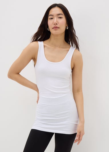 White Essential Longline Vest Top