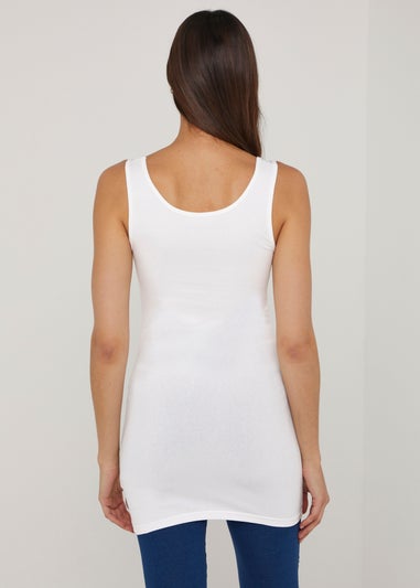 White Essential Longline Vest Top