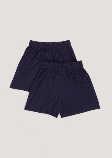 Kids 2 Pack Navy School Sport Shorts (3-13yrs)