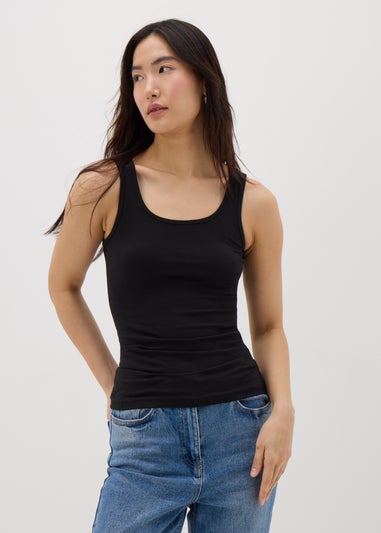 Black Essential Vest Top