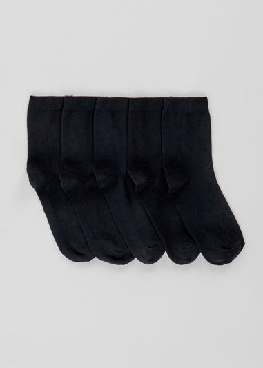 5 Pack Black Ankle Socks