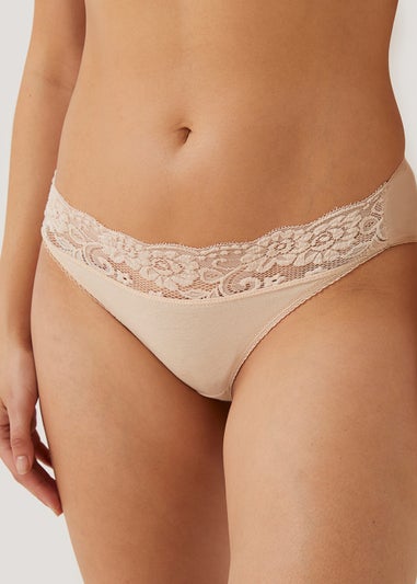 5 Pack Lace Trim High Leg Knickers