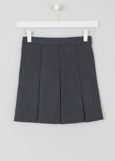 Girls Grey Box Pleat School Skirt (3-16yrs)