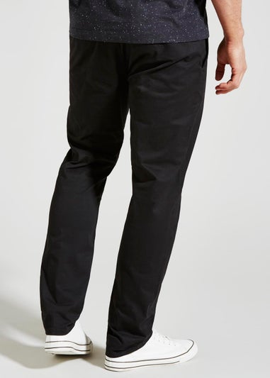 Black Straight Fit Stretch Chinos