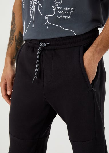 US Athletic Black Cuffed Military Joggers