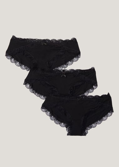 3 Pack Black Cute Lace Panty Set