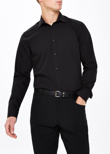 Taylor & Wright Black Easy Care Regular Fit Shirt