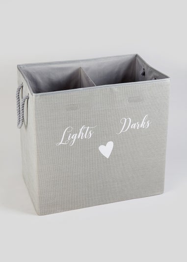 Lights & Darks Section Laundry Basket (56cm x 55cm x 36cm)